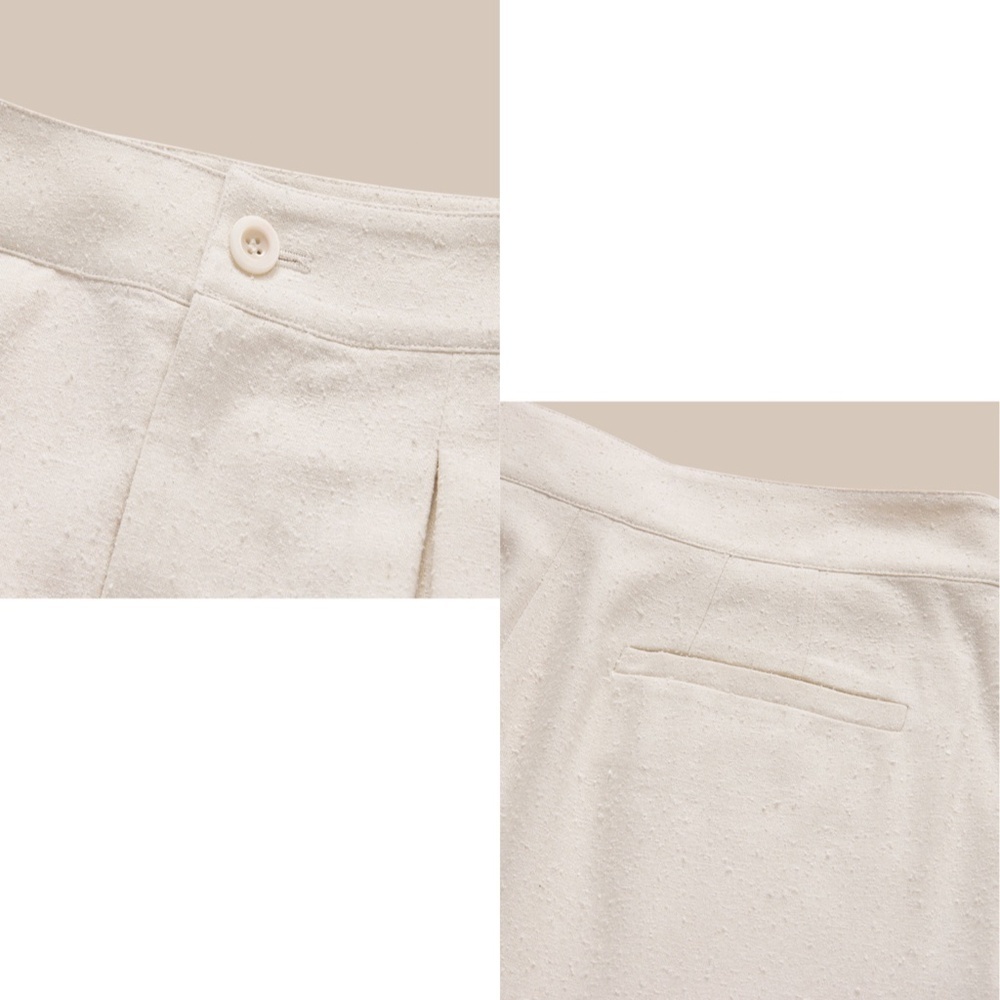 JENNI KAYNE | Bestselling Raw Silk Pleated High Waisted Short in Ivory | Size 12 - Picture 4 of 14